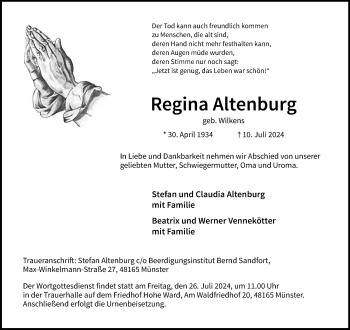 Anzeige von Regina Altenburg 