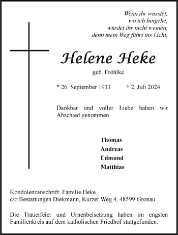 Anzeige von Helene Heke 