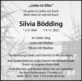 Anzeige von Silvia Bödding 