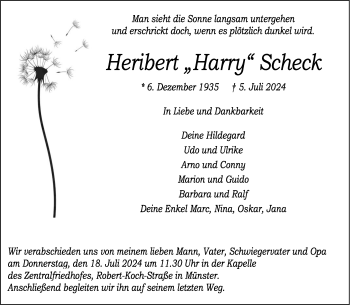 Anzeige von Heribert Scheck 