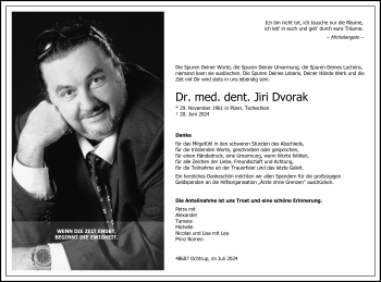 Anzeige von Dr. med. Dent. Jiri Dvorak 