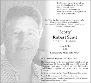 Anzeige von Robert Scott 