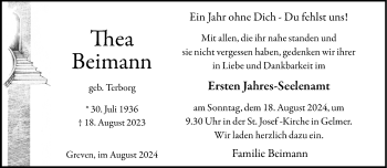 Anzeige von Thea Beimann 