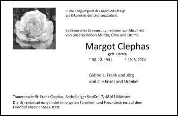 Anzeige von Margot Clephas 