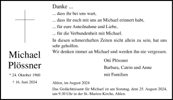 Anzeige von Michael Plössner 