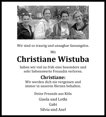 Anzeige von Christiane Wistuba 