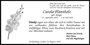 Anzeige von Carola Plantholt 