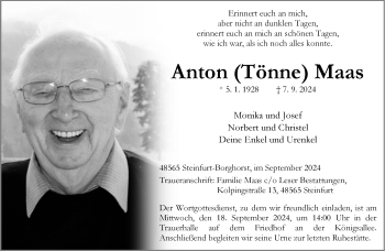 Anzeige von Anton Maas 