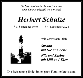 Anzeige von Herbert Schulze 