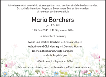 Anzeige von Maria Borchers 