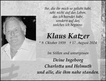 Anzeige von Klaus Katzer 