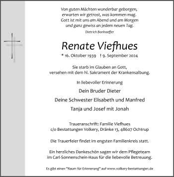 Anzeige von Renate Viefhues 