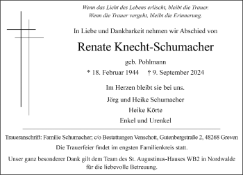 Anzeige von Renate Knecht-Schumacher 