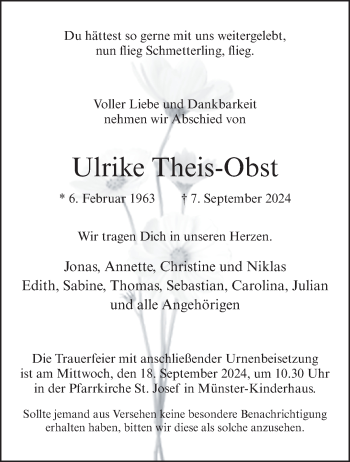 Anzeige von Ulrike Theis-Obst 