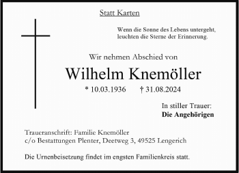 Anzeige von Wilhelm Knemöller 