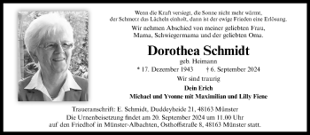 Anzeige von Dorothea Schmidt 