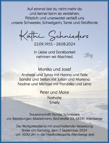 Anzeige von Käthi Schnieders 