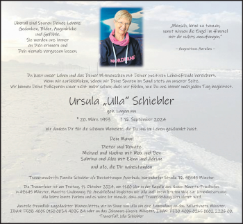 Anzeige von Ursula Schiebler 