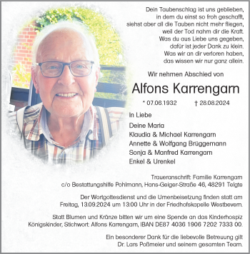 Anzeige von Alfons Karrengarn 