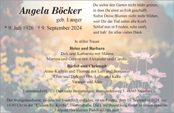 Anzeige von Angela Böcker 