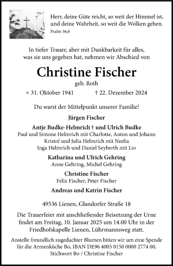 Anzeige von Christine Fischer 