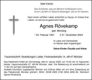 Anzeige von Agnes Rövekamp 