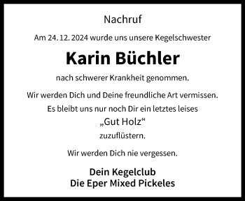 Anzeige von Karin Büchler 