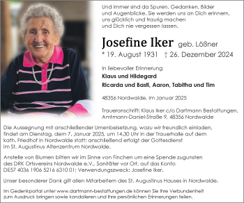 Anzeige von Josefine Iker 