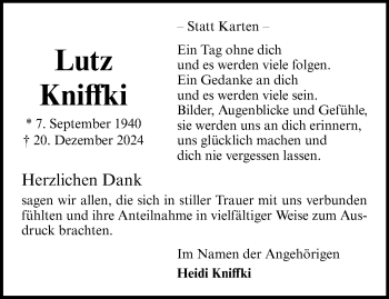 Anzeige von Lutz Kniffki 