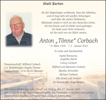 Anzeige von Anton Corbach 